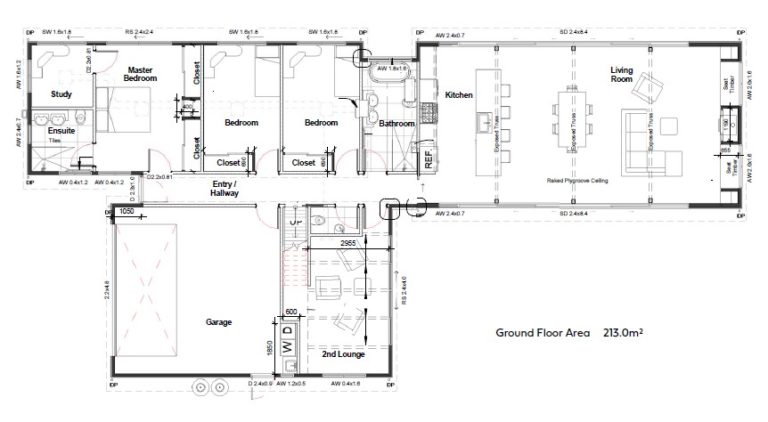 Pod Style Three Bedroom House Plan, 2 Bedroom Bathroom House Plans Nz