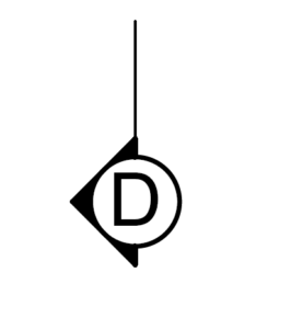 Cross section symbol illustration for a floor plan