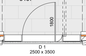 Door leaf sizes are shown on the doors to indicate the finished opening size of the doorway, or what type of door it is