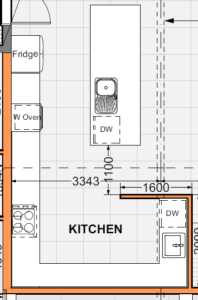 example of a kitchen on a floor plan
