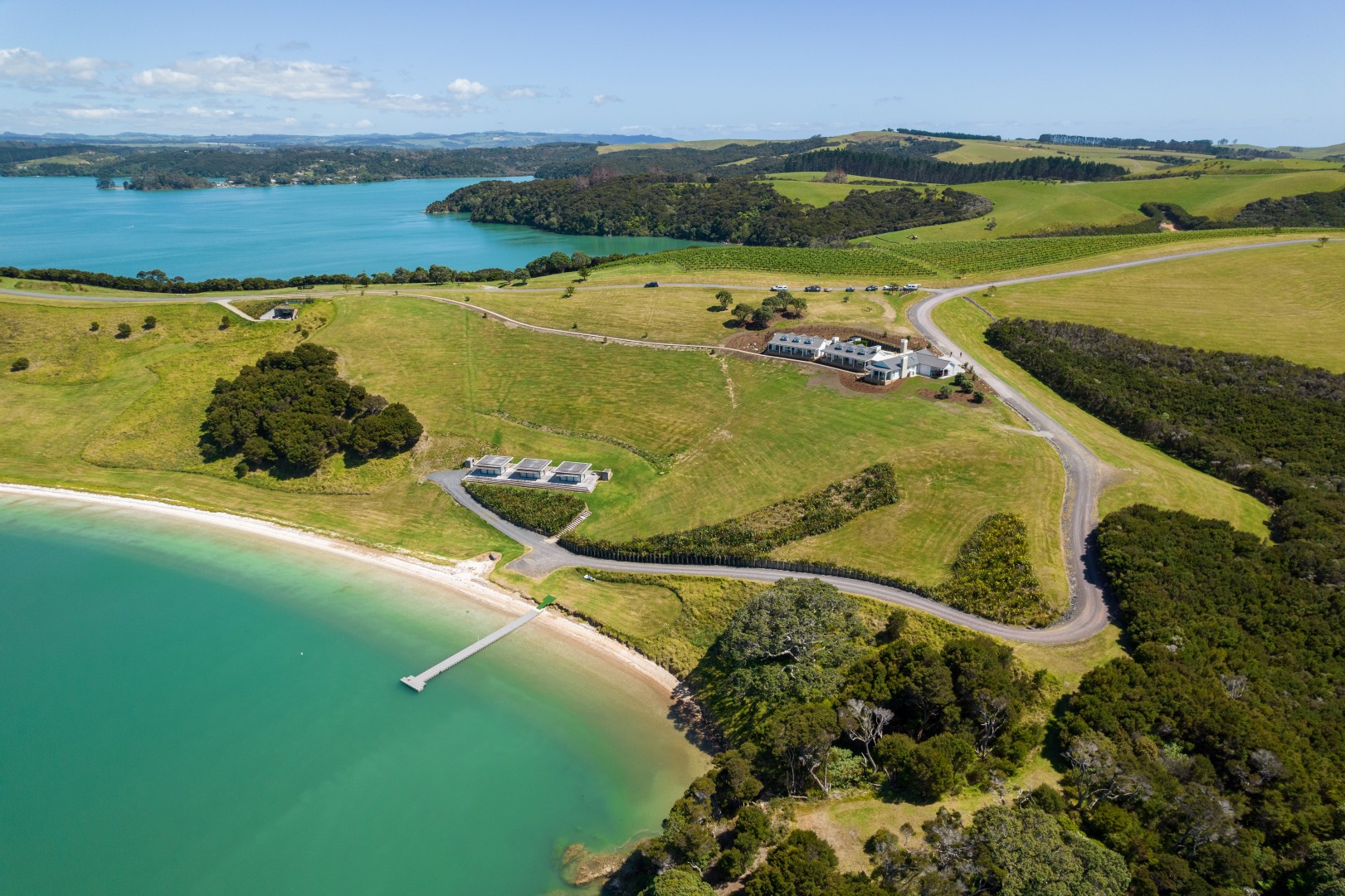arcline-architecture-wiroa-station-residence-aerial-wide-estate-beach-jetty-vineyard