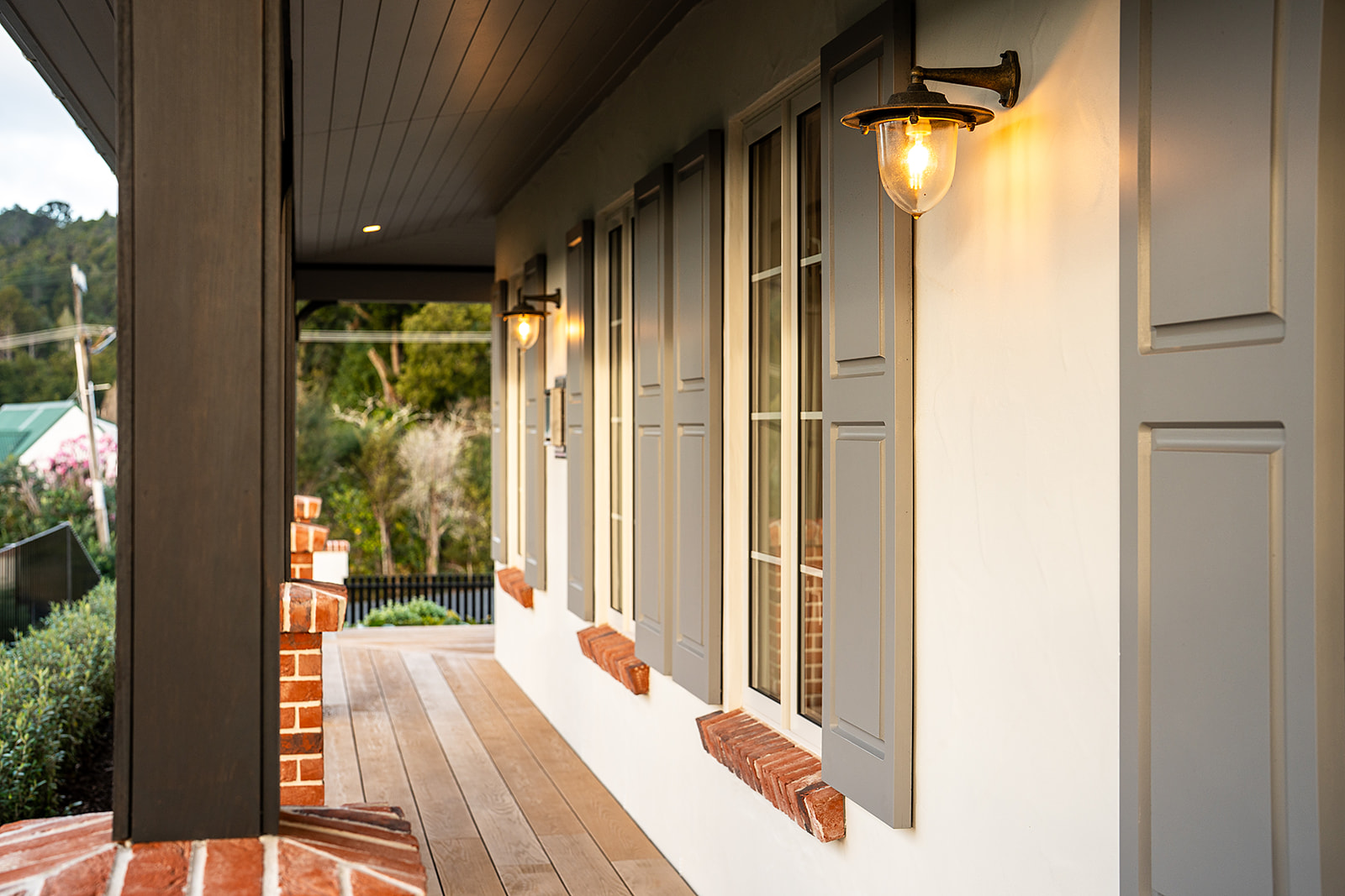 verandah-walkway-shutters-wall-lights-whangarei-country-farmhouse